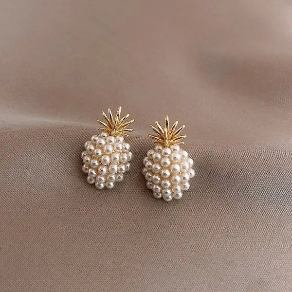 Pearl Crystal Star Stud Earrings