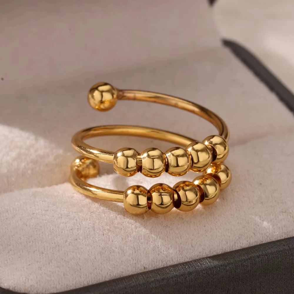 Stainless steel zircon geometric ring