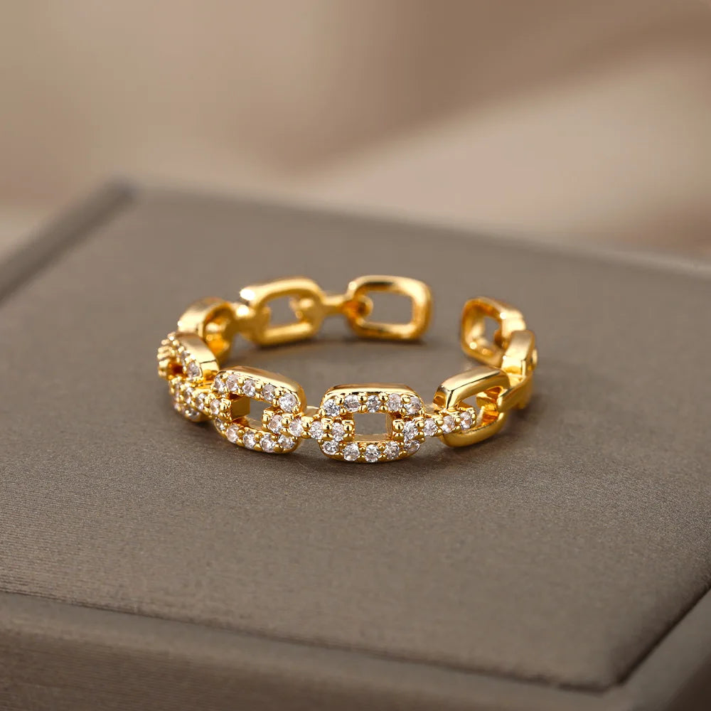 Layered zircon ring