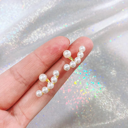 Pearl Crystal Star Stud Earrings