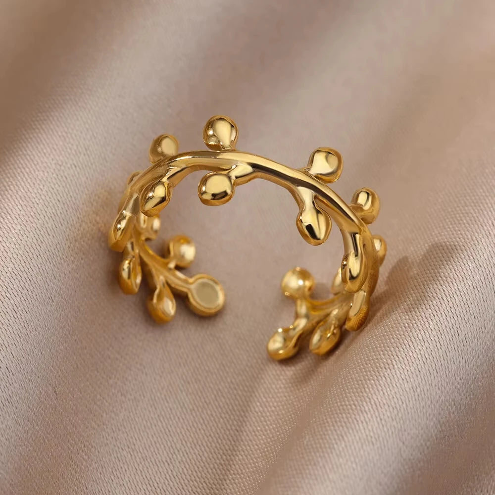 Stainless steel zircon geometric ring
