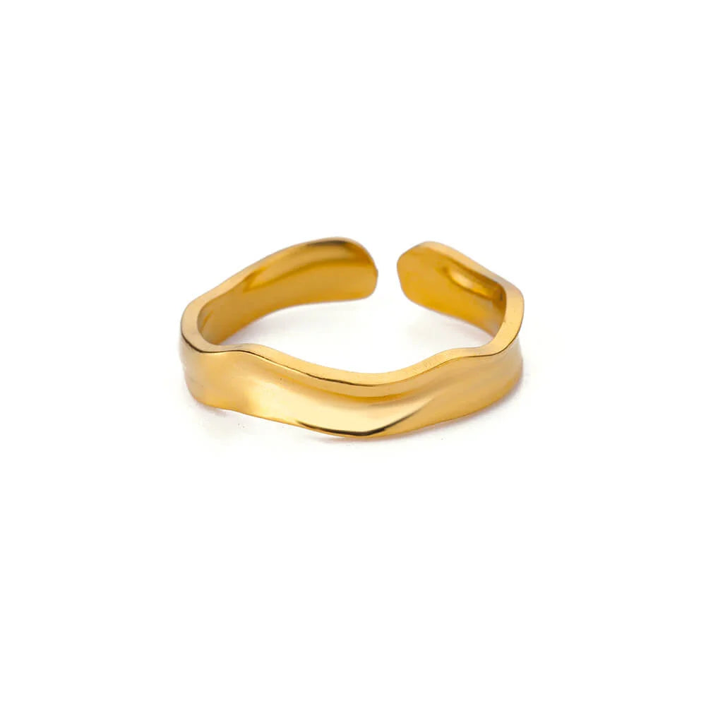 Stainless steel zircon geometric ring