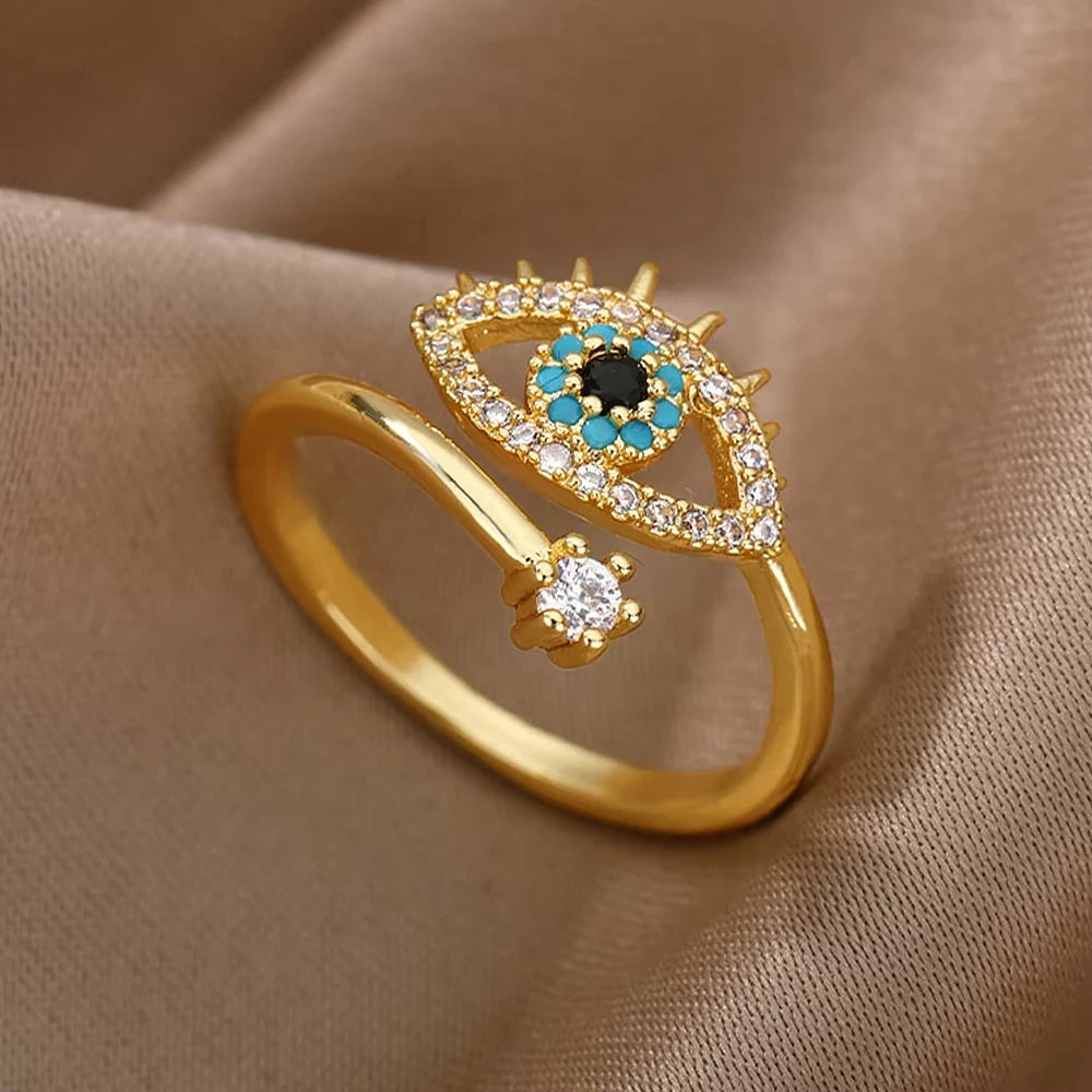 Stainless steel zircon geometric ring