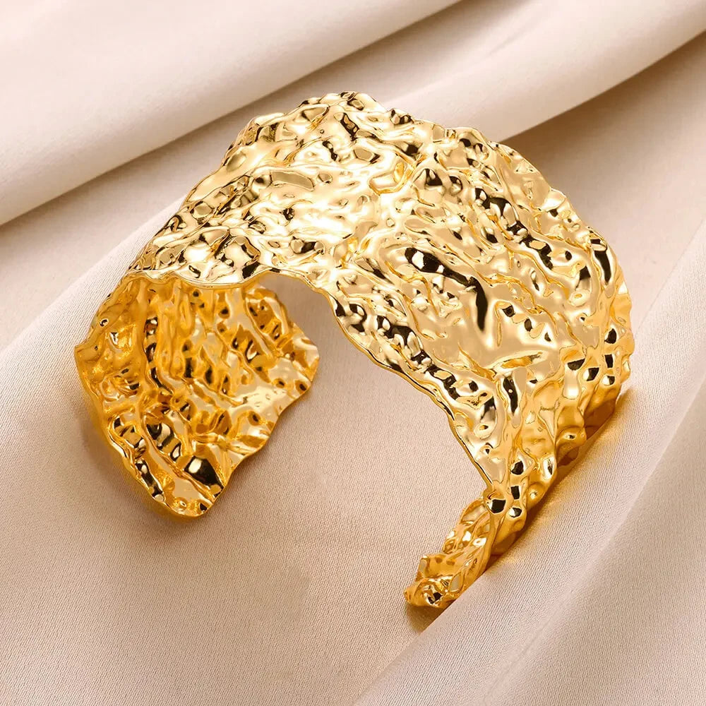 Gold Stainless Steel Cuff Bangle