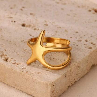 Stainless steel zircon geometric ring