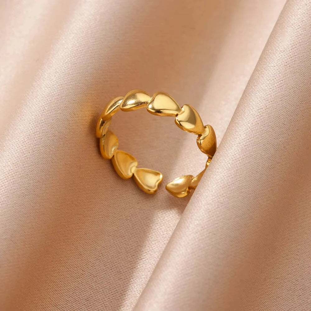Stainless steel zircon geometric ring