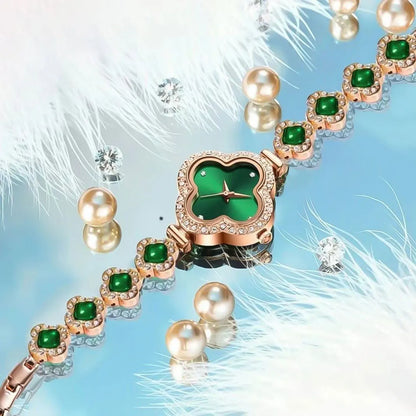 Pearl Clover Drawstring Watch