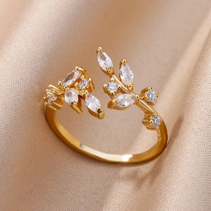 Stainless steel zircon geometric ring
