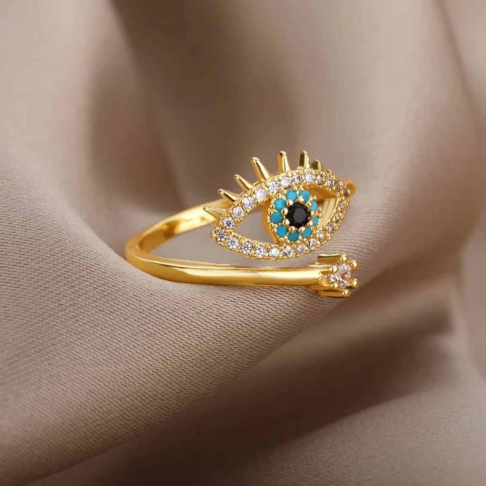 Stainless steel zircon geometric ring