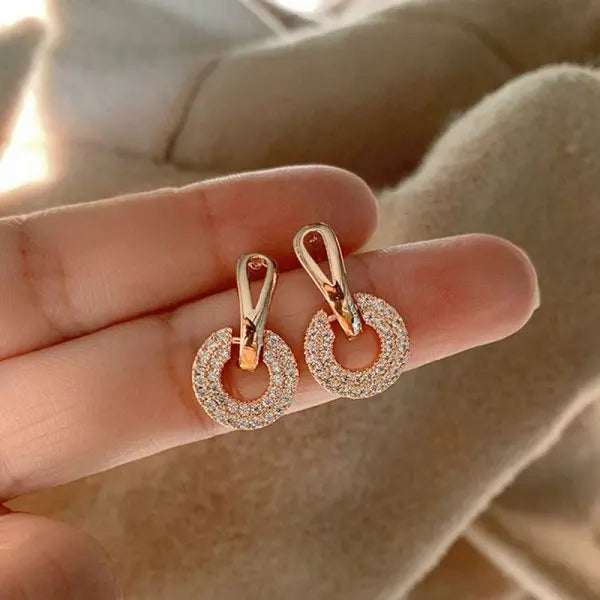 Pearl Crystal Star Stud Earrings