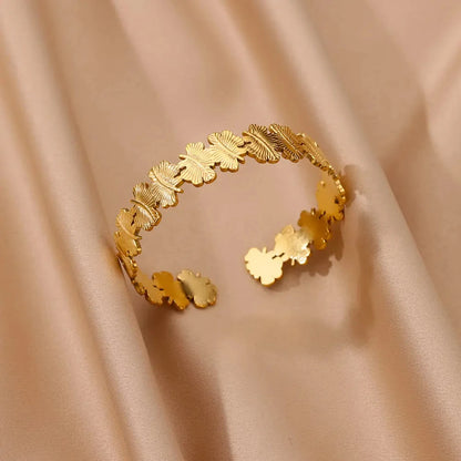 Gold Stainless Steel Cuff Bangle