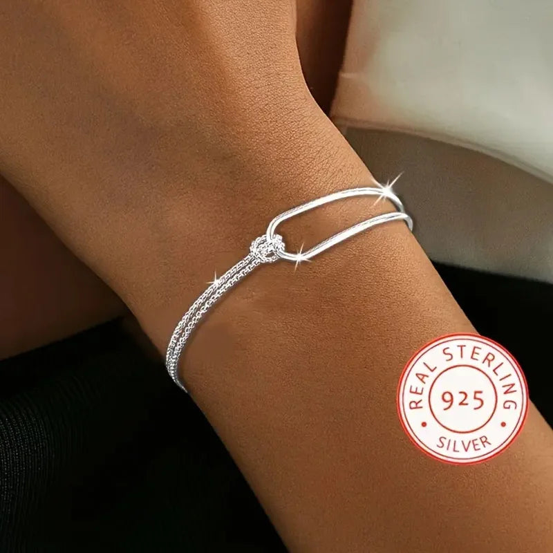 Silver Geometric Bracelet