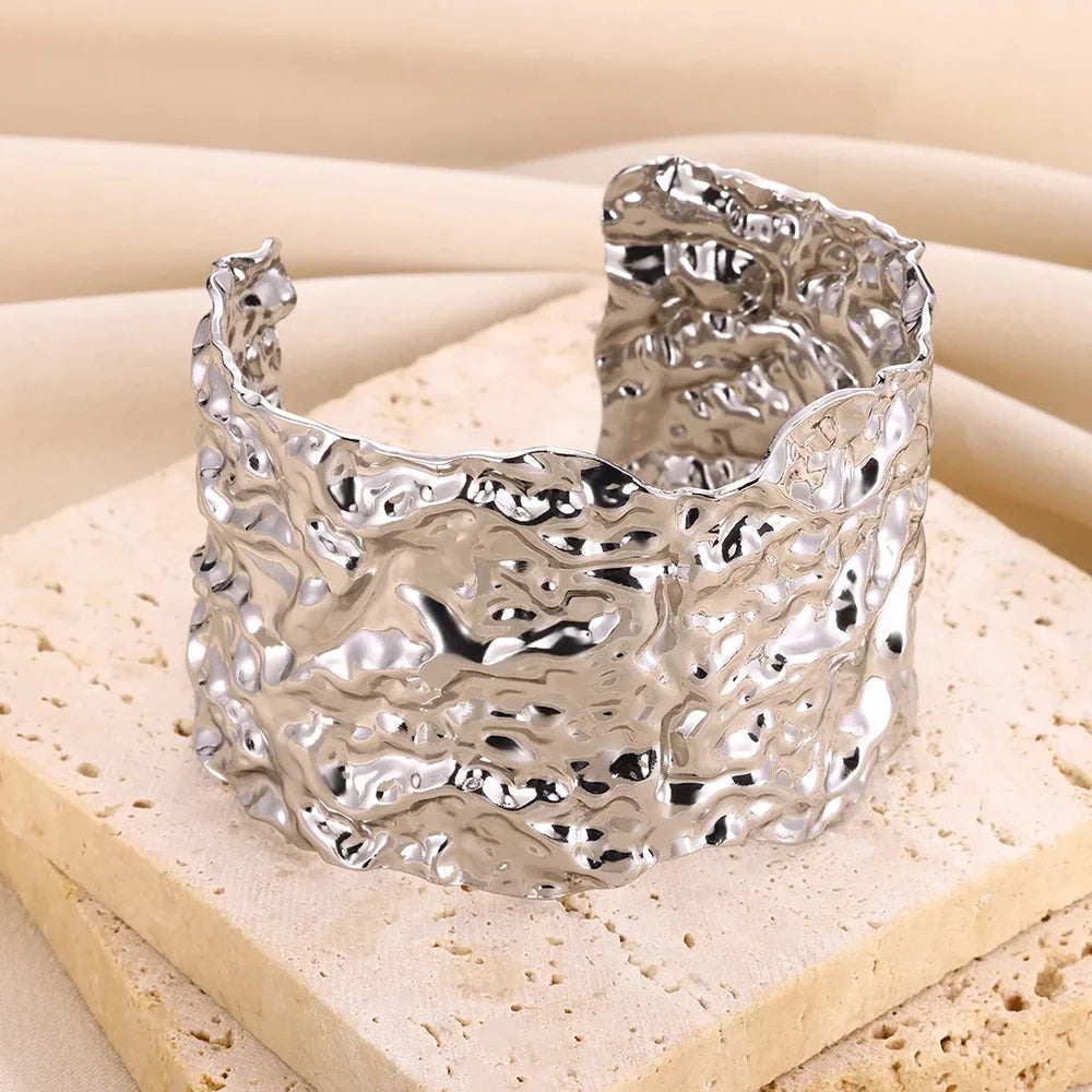 Gold Stainless Steel Cuff Bangle