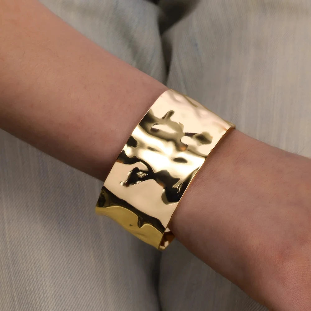 Gold Stainless Steel Cuff Bangle