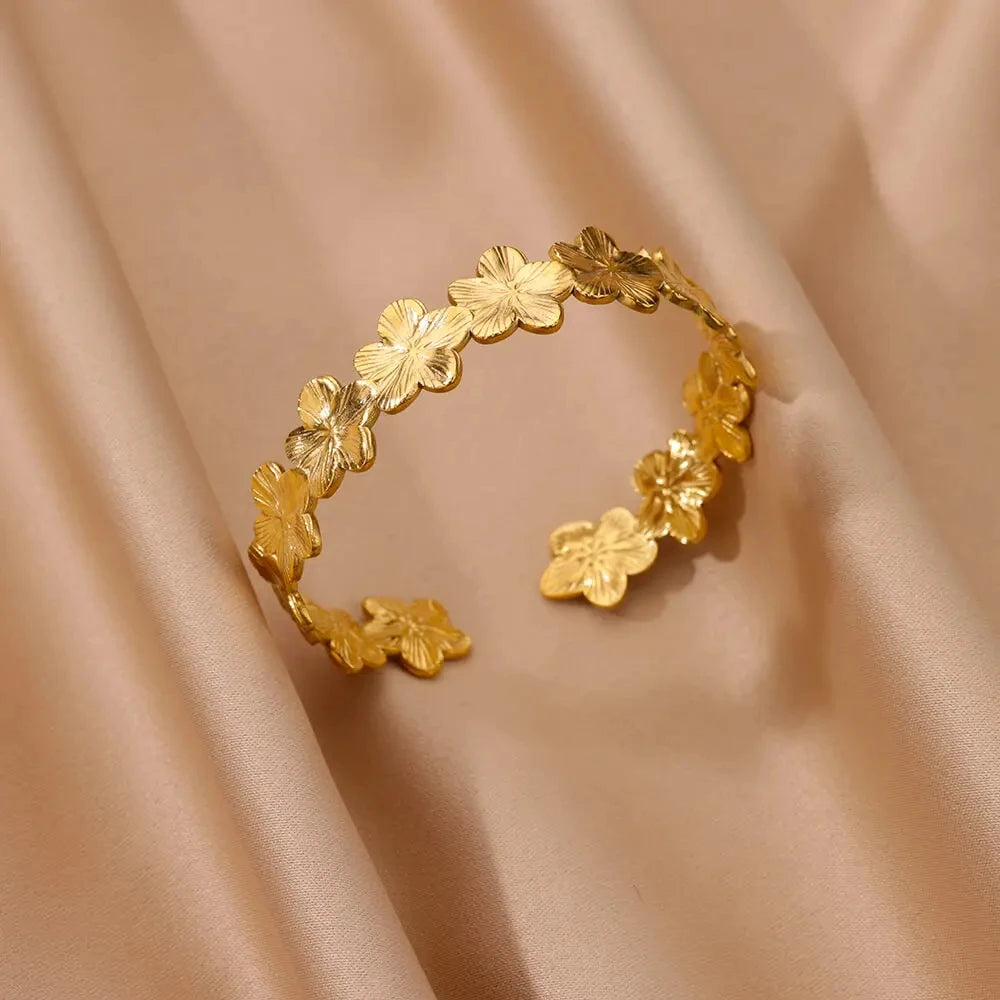 Gold Stainless Steel Cuff Bangle
