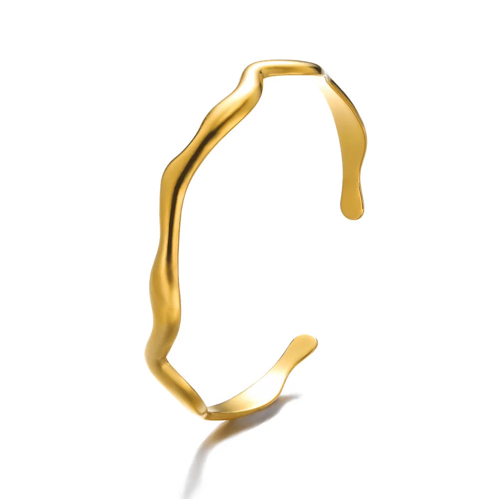 Gold Stainless Steel Cuff Bangle