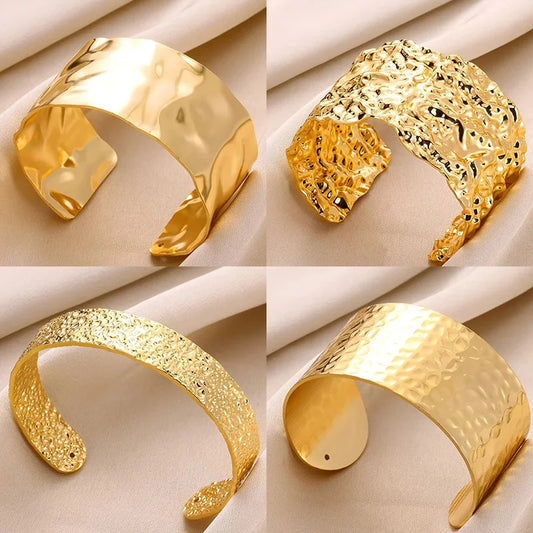 Gold Stainless Steel Cuff Bangle
