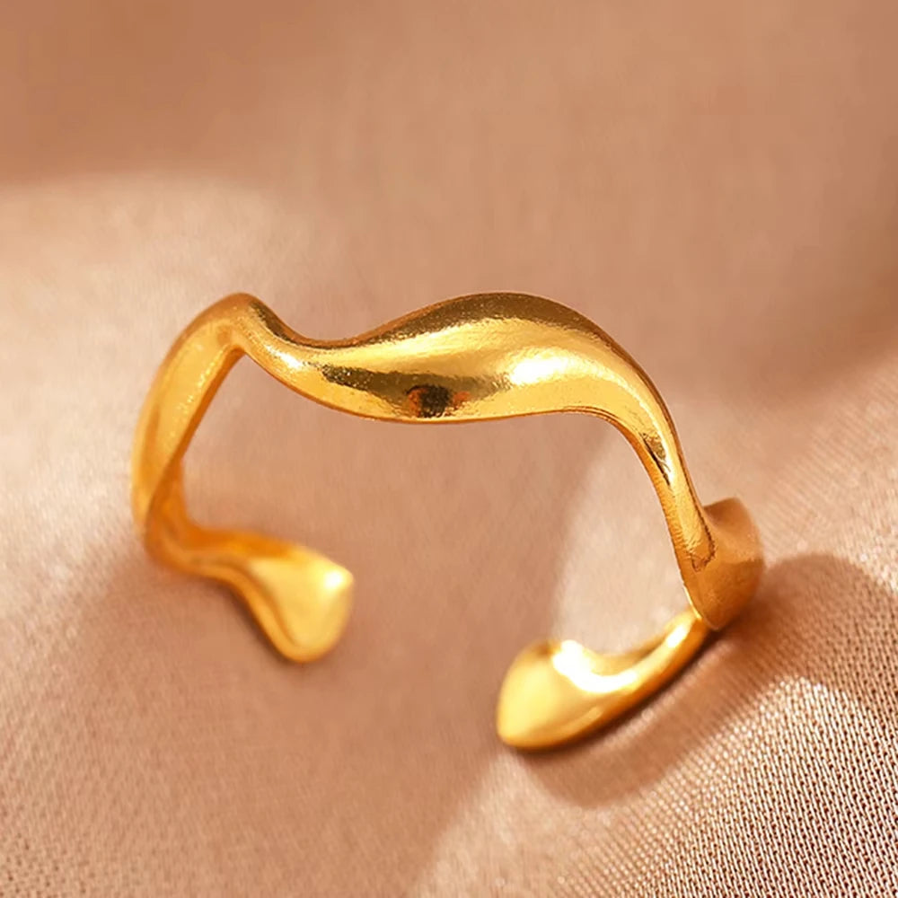 Stainless steel zircon geometric ring
