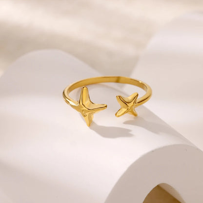 Stainless steel zircon geometric ring