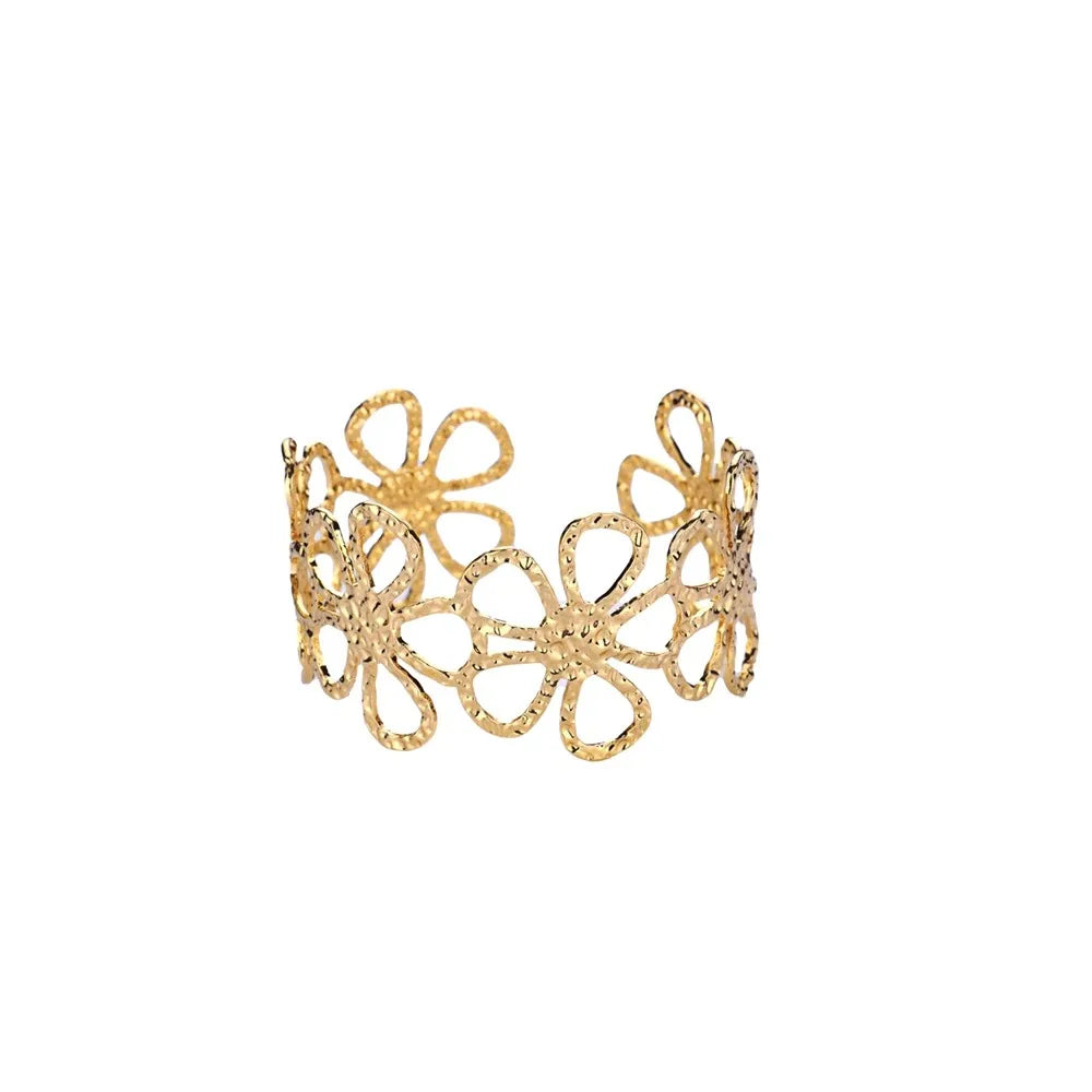 Gold Stainless Steel Cuff Bangle
